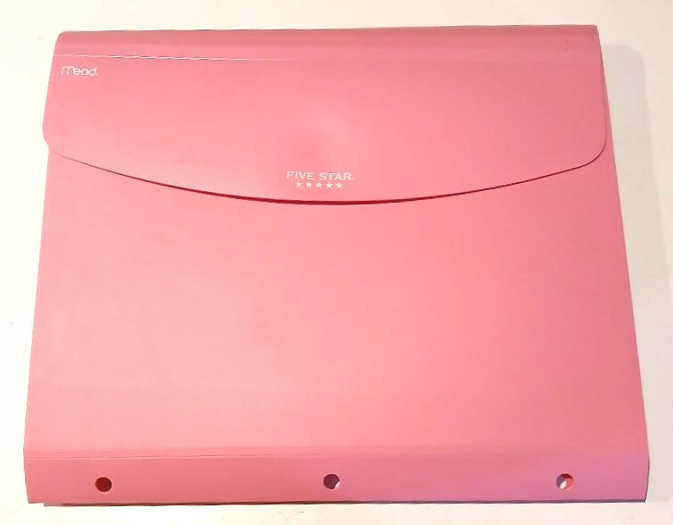Used Pink, Five Star 7-Pocket Expanding File by Mead in perfect condition