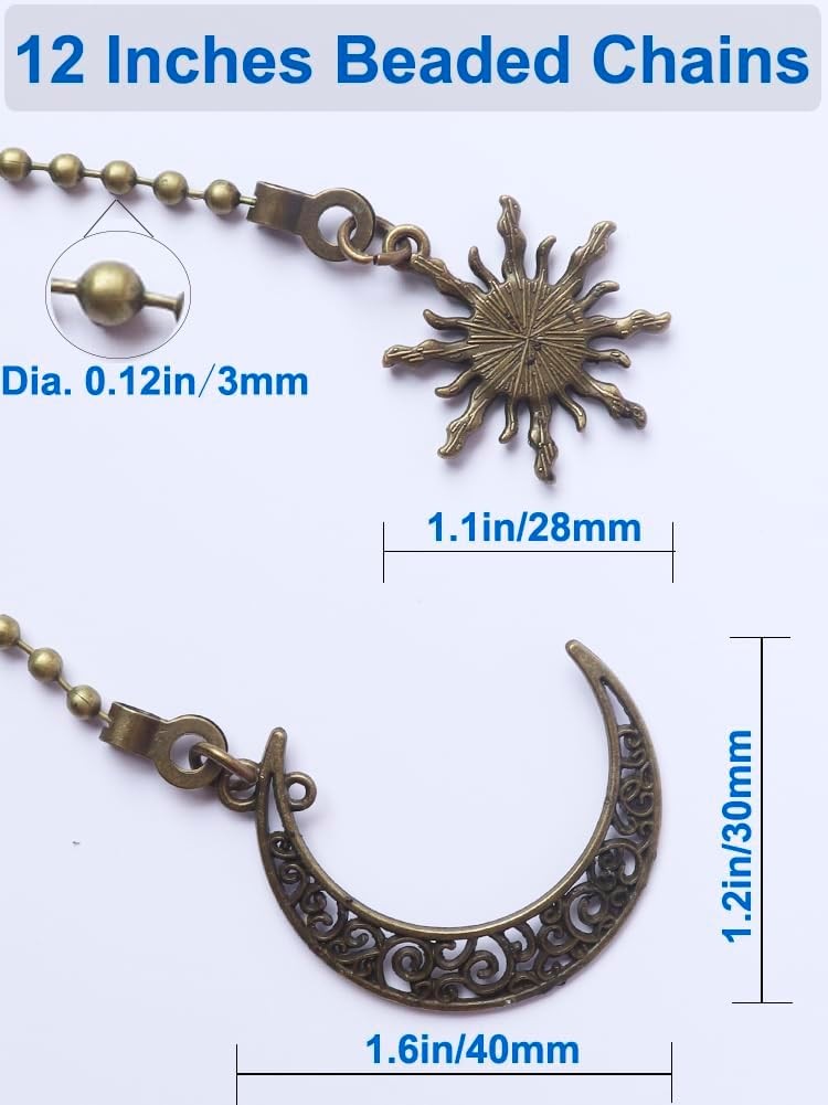 Ceiling Fan Pull Chain Sun Moon Shape