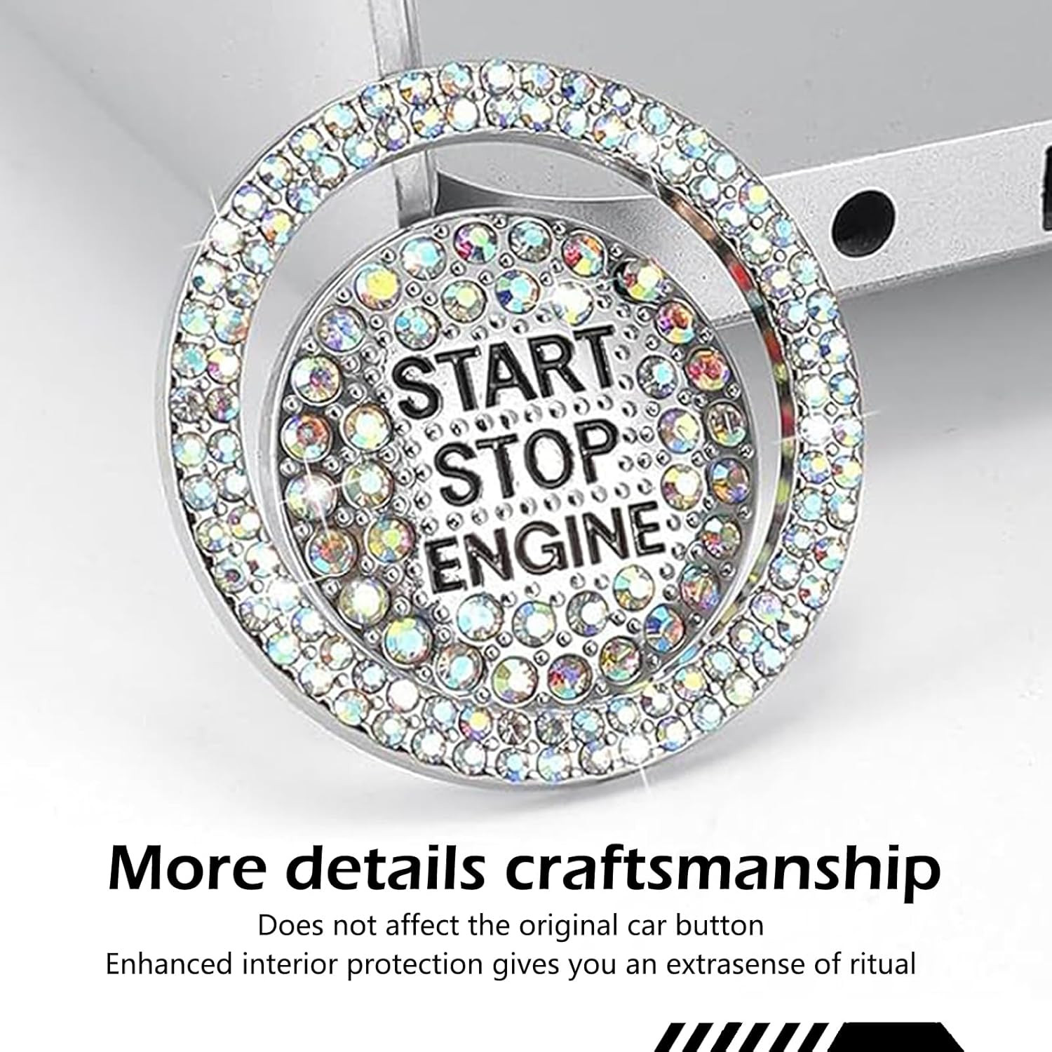 Bling Car Engine Start Button Cover, Sparkling Diamond Push Start Button Decorat