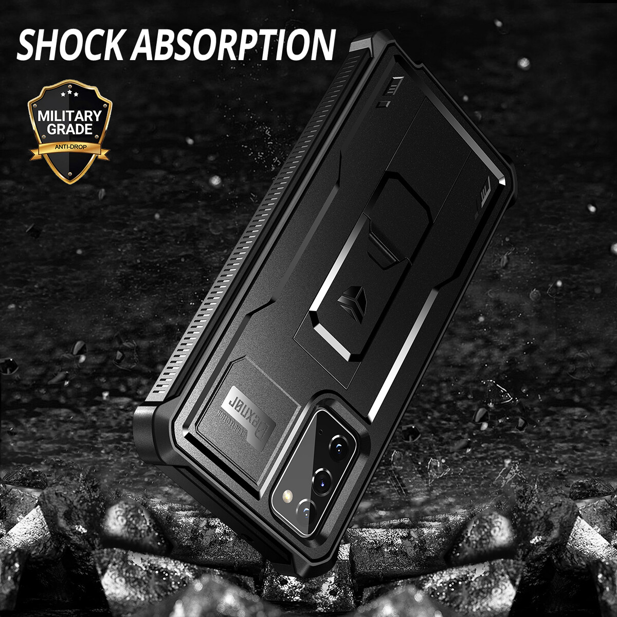 Dexnor Full Body Shockproof Case for Samsung Galaxy Note 20 Built-in Kickstand