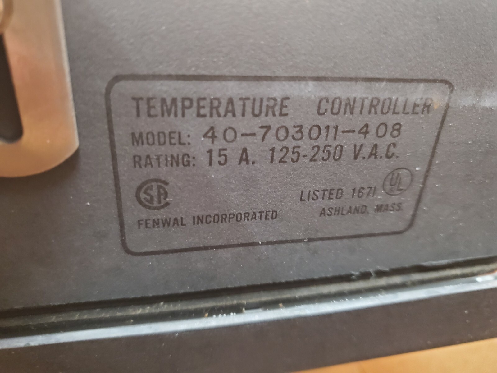 New Fenwal 40-703011-408 Temperature Controller Assembly