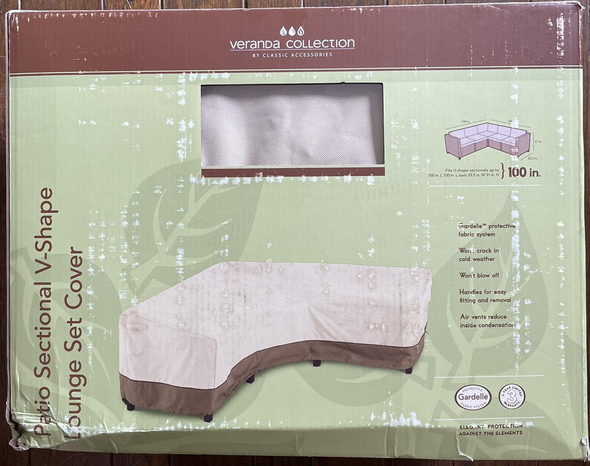 Veranda Collection Patio Left Facing L-Shape Sectional Lounge Set Cover