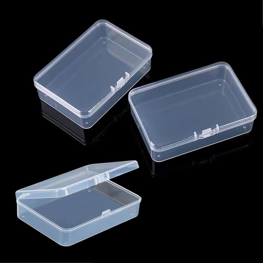 DKAOVH 4-Pack Rectangular Plastic Storage 4.45 x 3.3 x 1.14 inch, CLEAR
