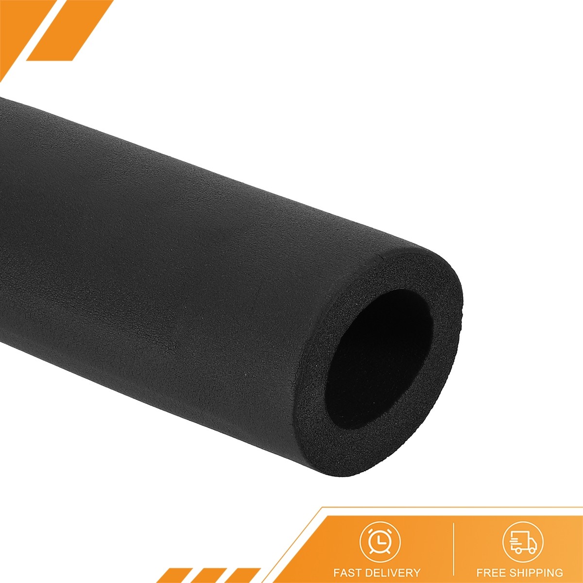 48mm ID x 6.6Ft x 0.59" Pipe Insulation Foam Tube Pipe Cover Wrap Tubing Black
