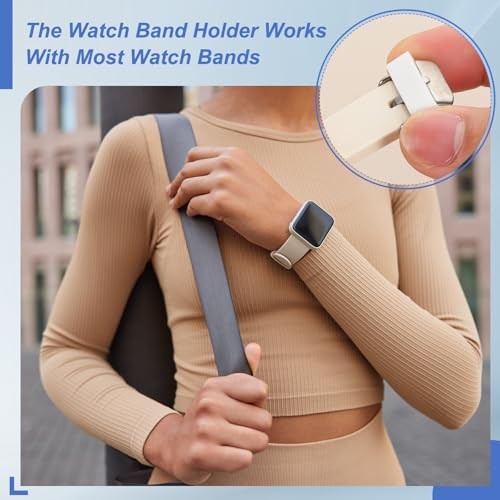 Watch Band Holder Loop, Universal Silicone Watch Replacement 18mm Deep Blue