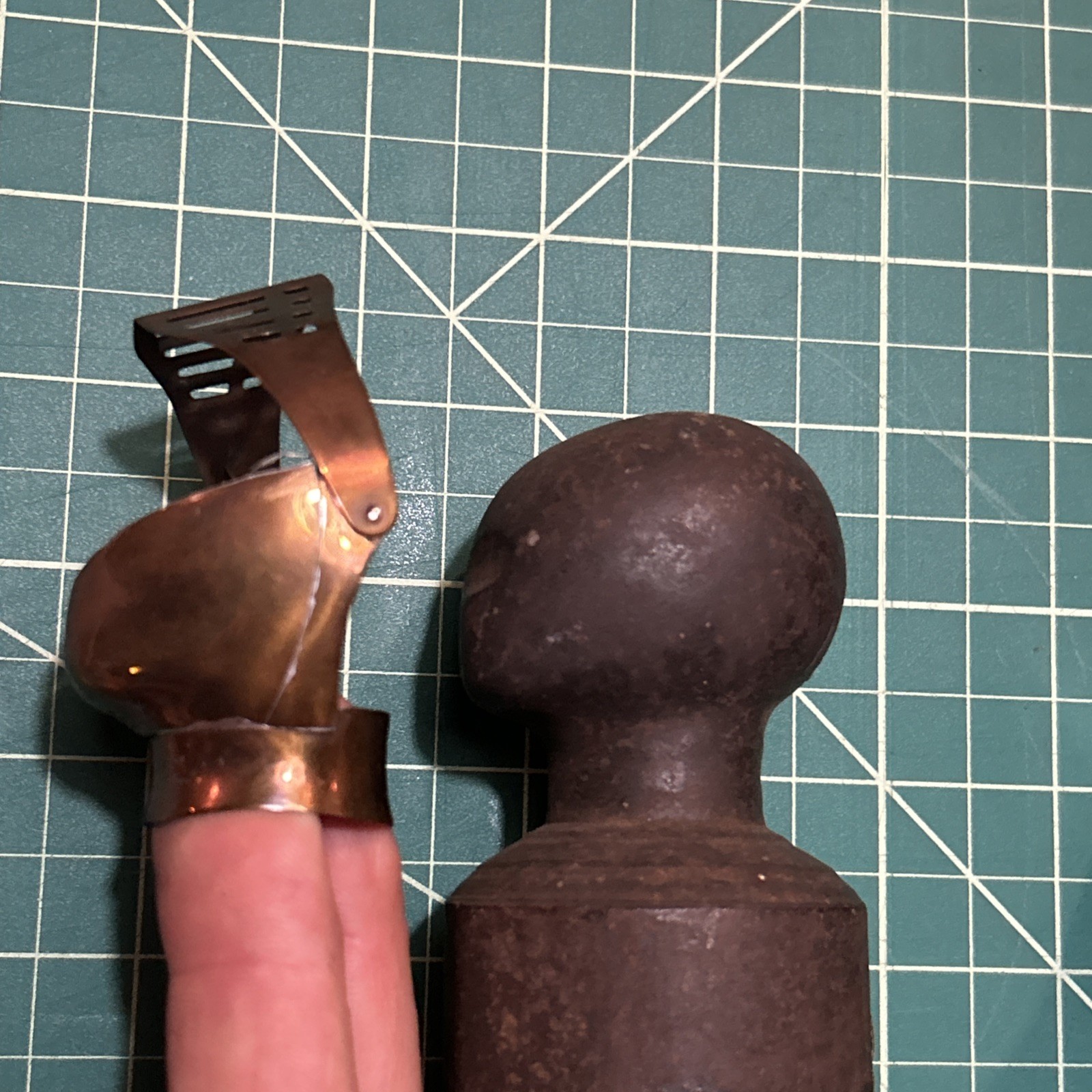 1930s-60s 12” Copper Mini Knight Armor Set + Sword Shield & Steel Stake Anvil