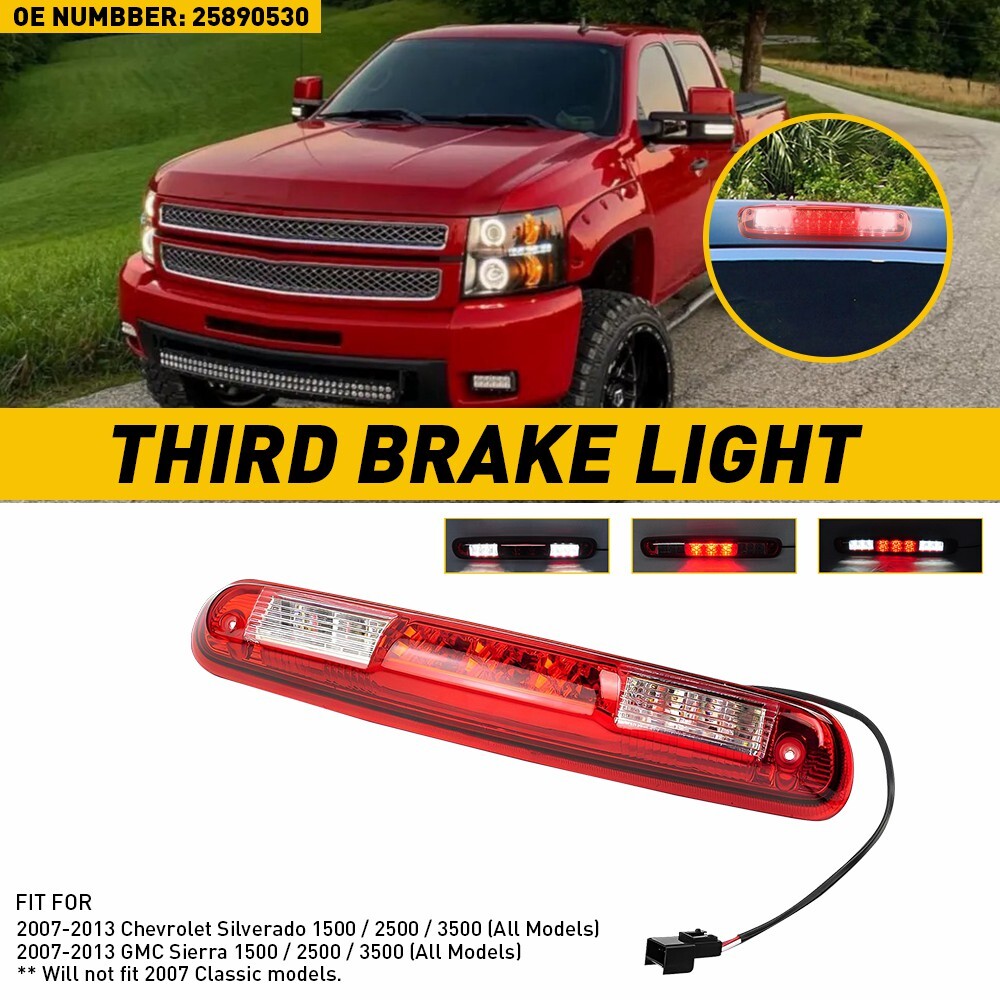 Third Brake Light Cargo Lamp For 2007-2013 Chevy Silverado GMC Sierra 25890530