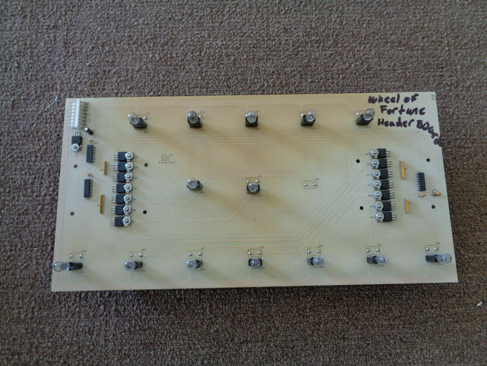 old vintage wheel of fortune display pcb board  ca