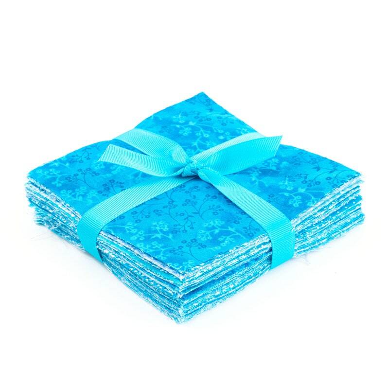 It's All Turquoise 90-pc precut charm pack 5" squares 100% cotton fabric quilt