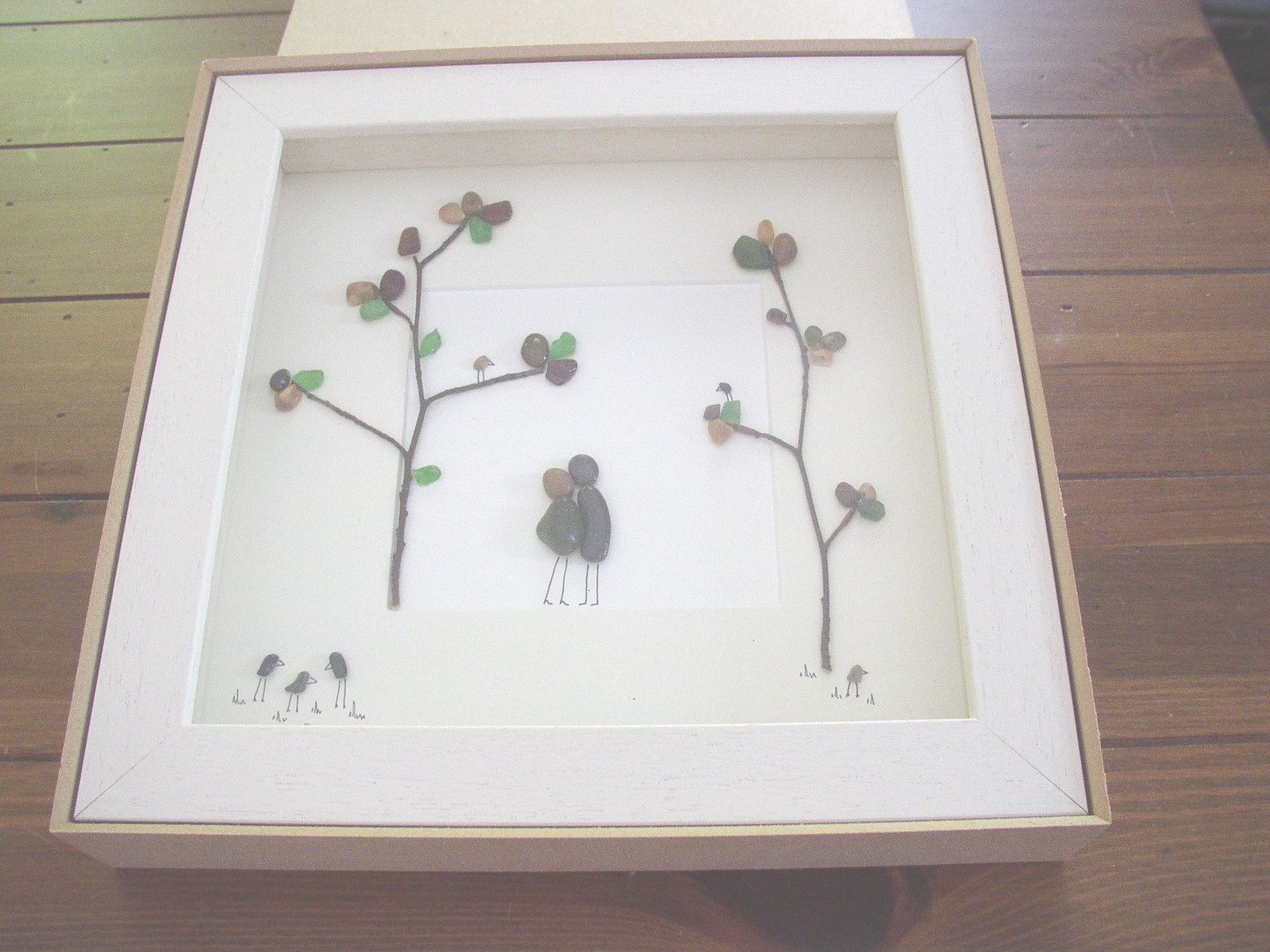 The Couple, Michelle Owens Irish Sea Glass Art, with wooden Presentation Box