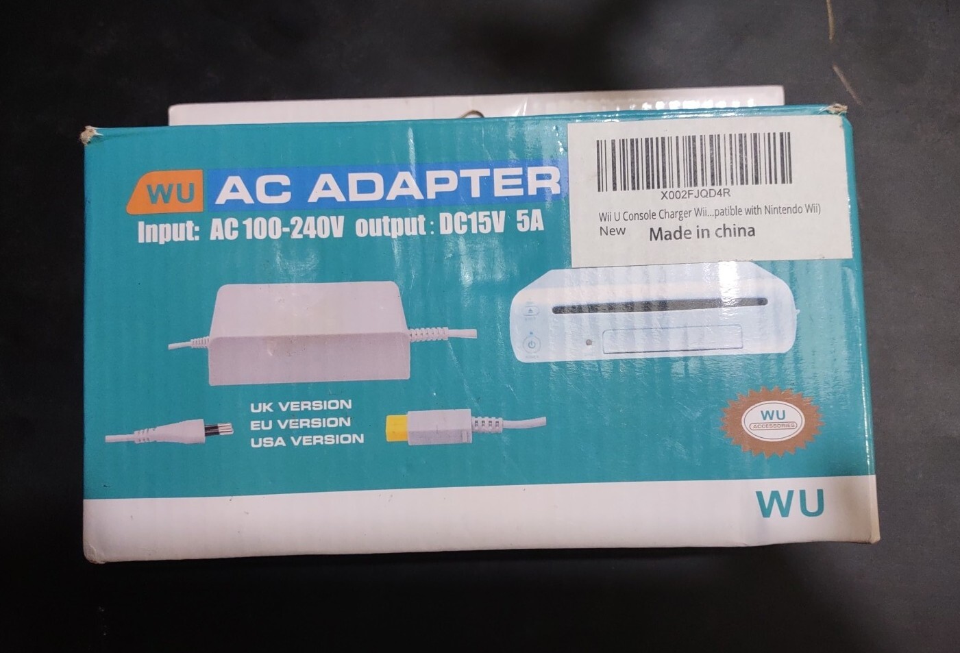 New Nintendo Wii U Replacement AC Wall Adapter Power Supply Charger Plug