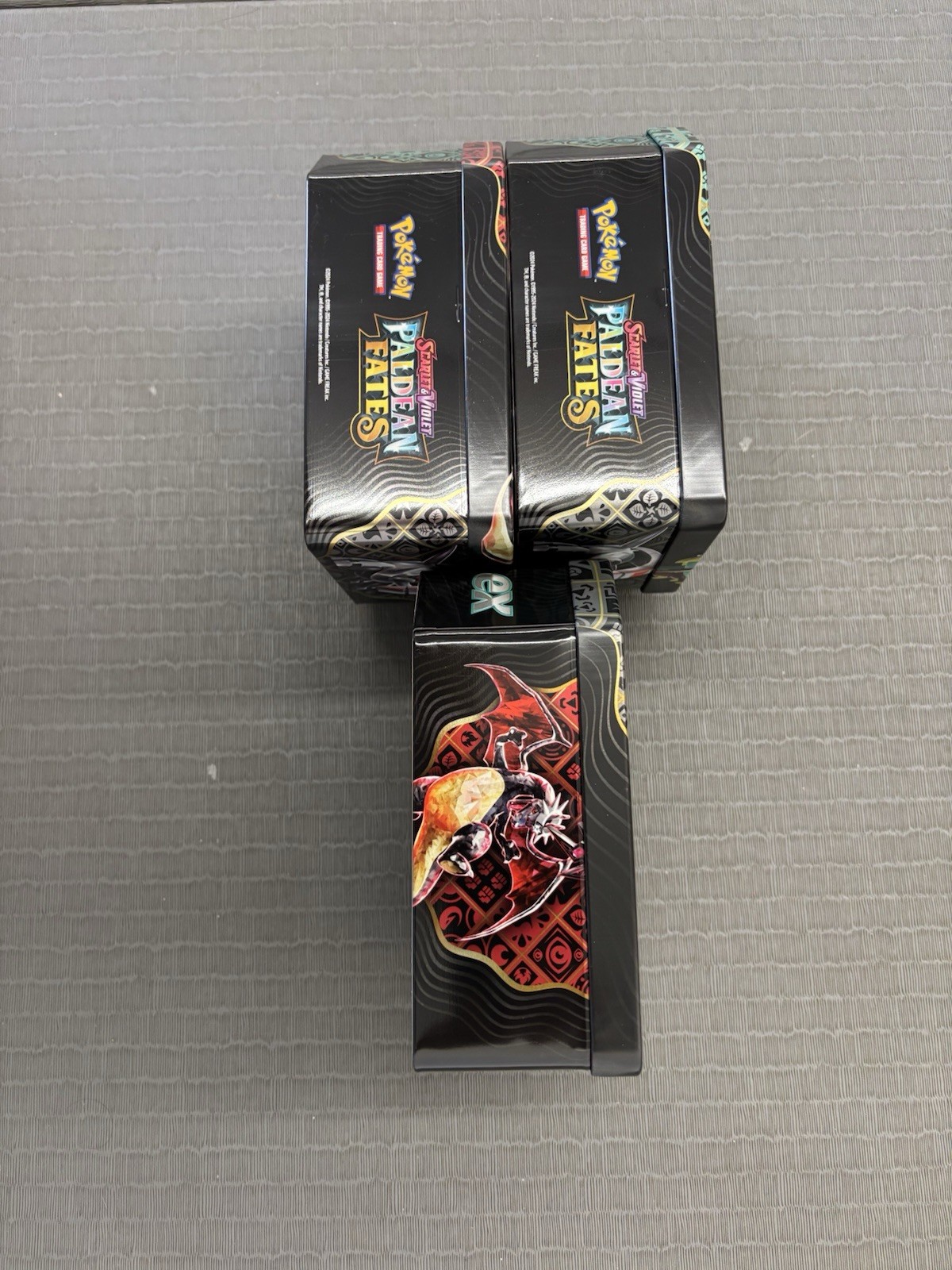 Pokémon 2024 Paldean Fates Set Of 3 Empty Tins - No Cards