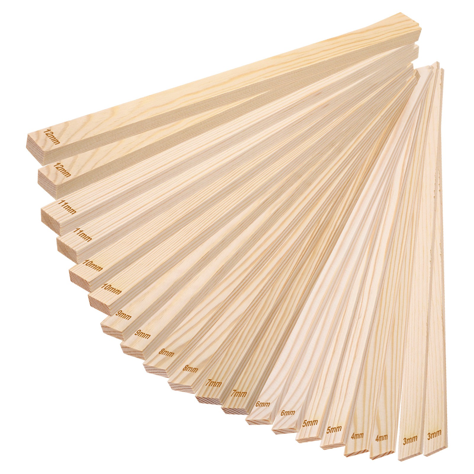 20Pcs Pottery Rolling Mud Stick Guide, 13.4x0.8" 3 4 5 6 7 8 9 10 11 12mm(H)