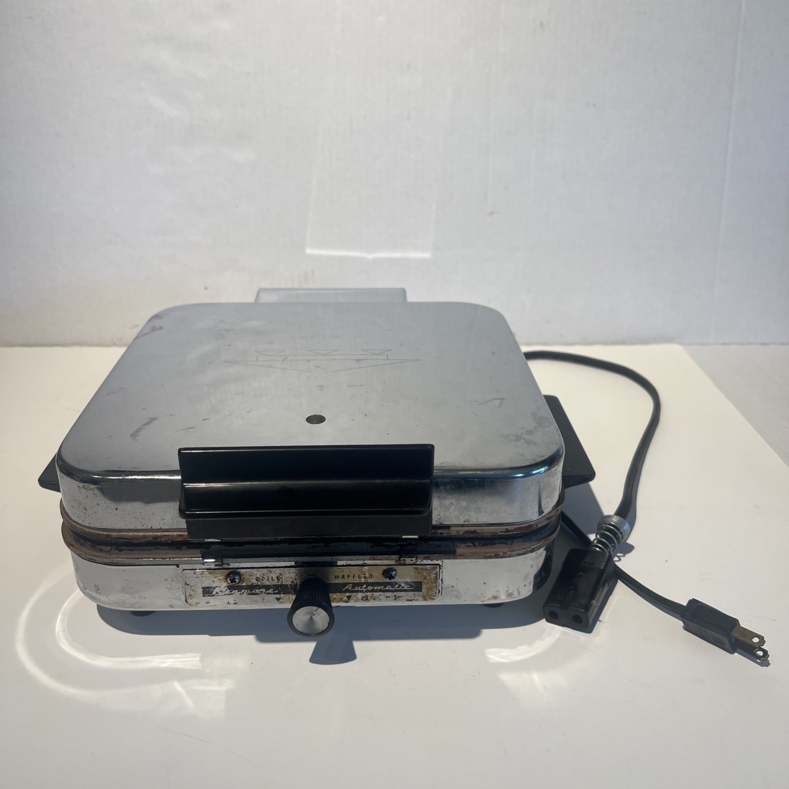 VTG Sears Kenmore Automatic Grill Waffle Maker 632 W/ Cord tested *REVERSIBLE*