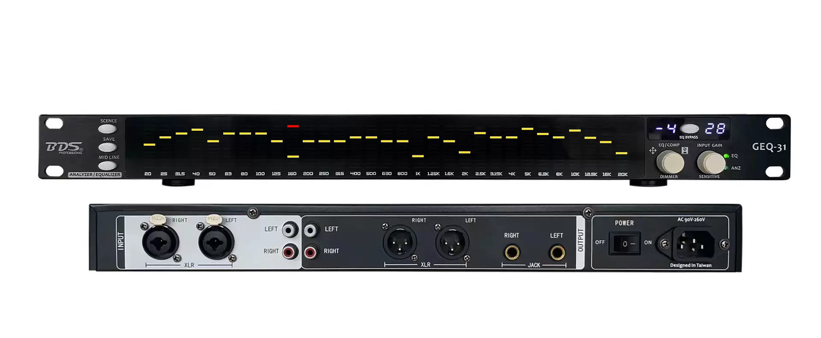 BDS GEQ-31Y Mono Digital Spectrum Analyzer Audio Spectrum Indicator Amplifier