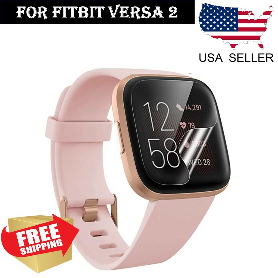 2-Pack Screen Protector TPU Full Coverage Clear Film For Fitbit Versa 2 Watch