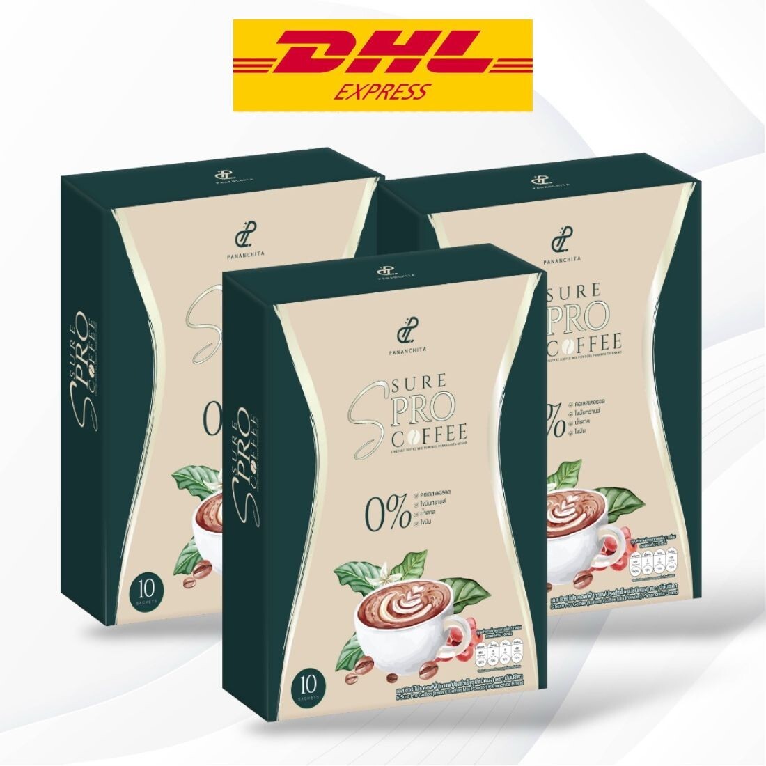 3x S Sure Pro Coffee Instant Powder Mix Drink No Sugar No Fat Pananchita Brand