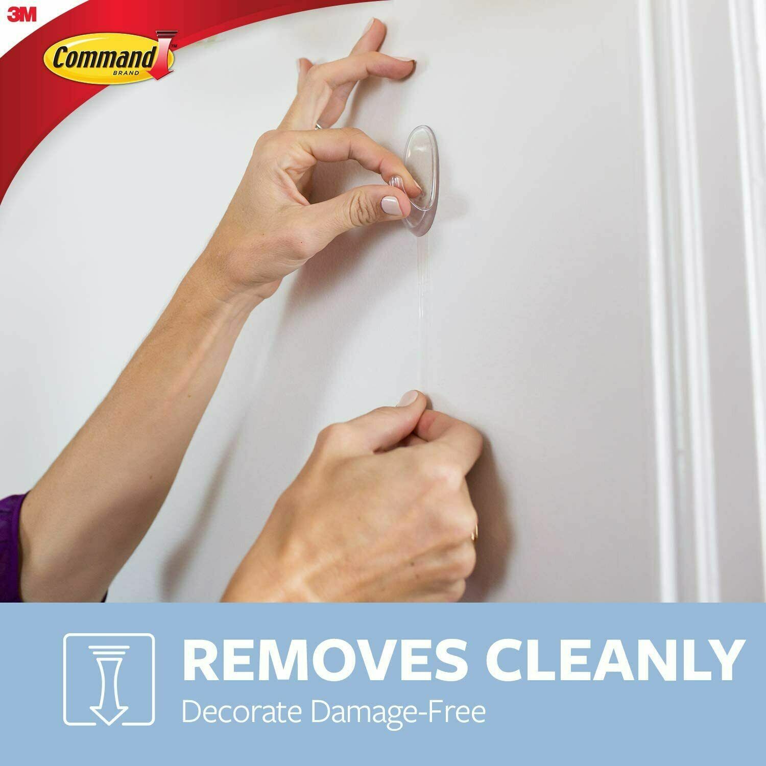 2 Packs 3M Command 6 Medium Clear Hooks & 12 Adhesive Strips Per Pack Max 2 lb