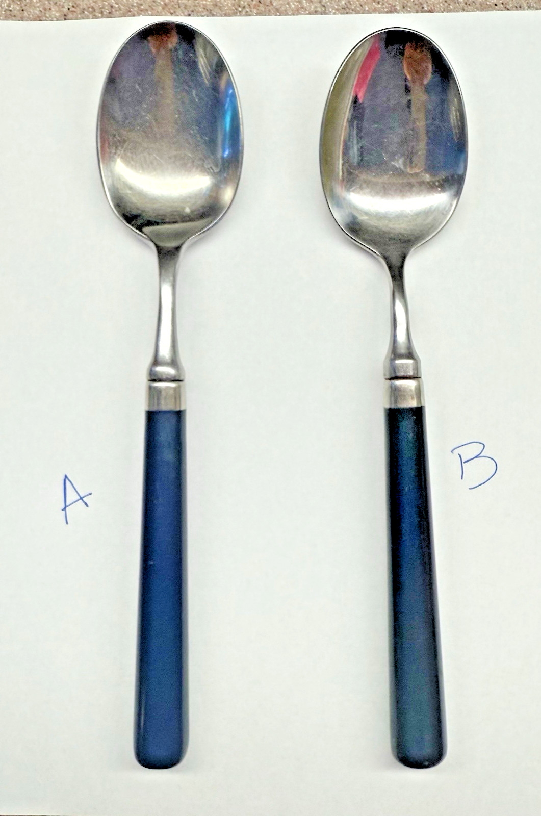 Stanley Roberts SPECTRUM Blue Handle PLACE SOUP SPOONS 7 5/8"