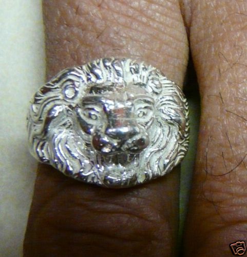 Lion Head Ring Burnished Silver 925* LION RING Sterling Silver