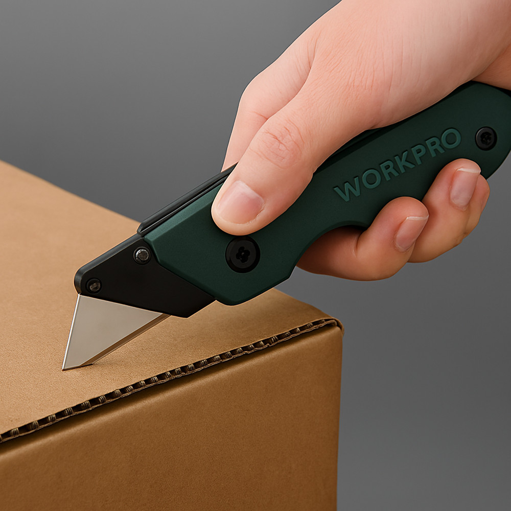 WORKPRO Stainless Folding Utility Knife Quick-change Blade Heavy Duty Box Cutter