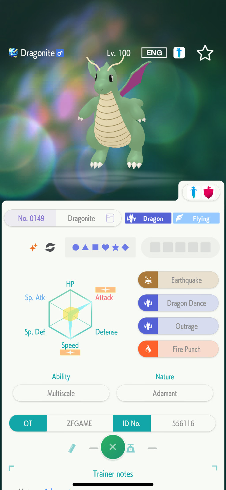 ✨6IV SHINY Dragonite ATK + EVS🚀 POKEMON HOME✨Champions✨Online delivery⚡