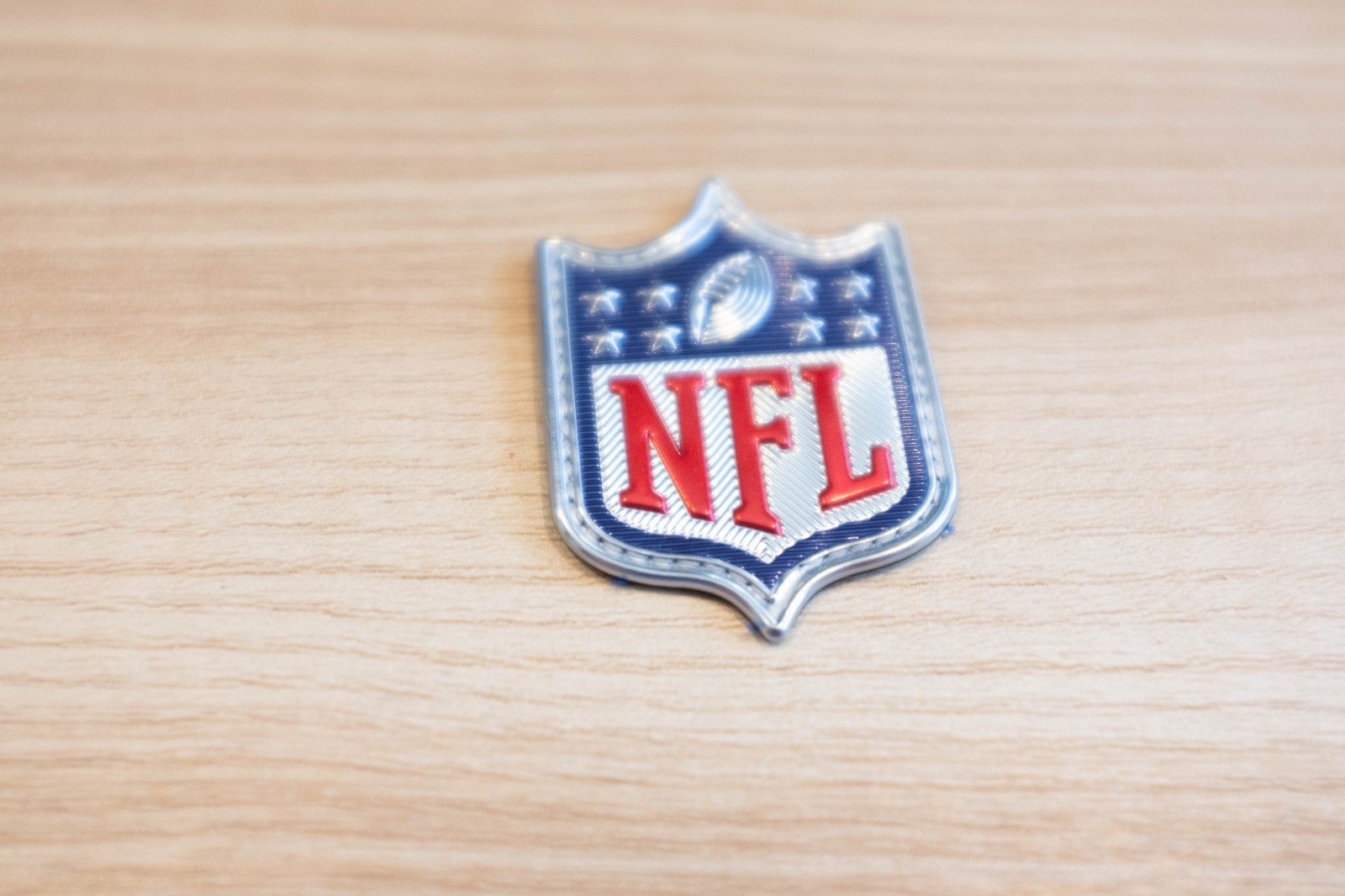 Silver NFL Shield MVP Plastic Jersey Patch