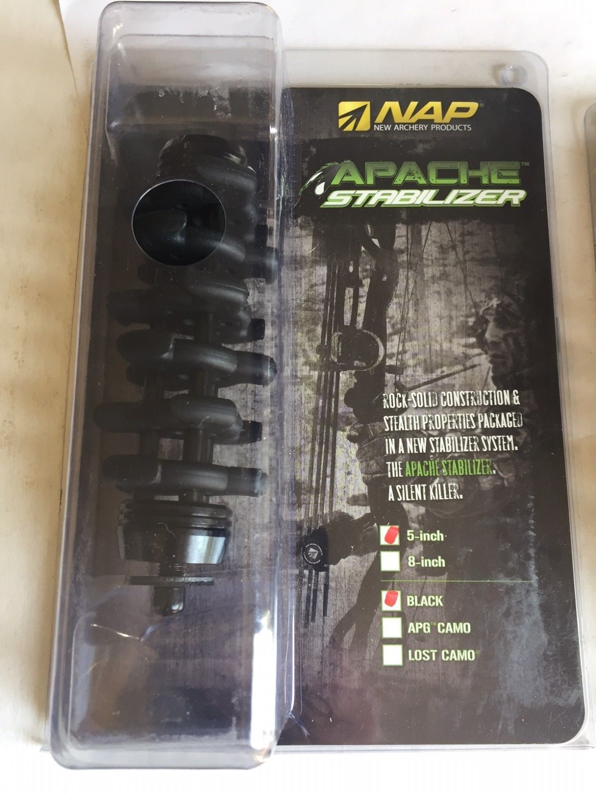 NAP Apache 5 inch Compound Bow Stabilizer * Black * 51-350