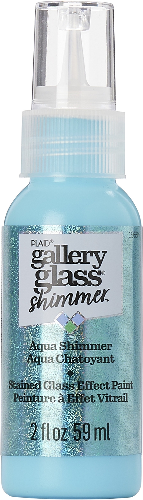 FolkArt Gallery Glass Paint 2oz-Shimmer Aqua (Pack of 3)