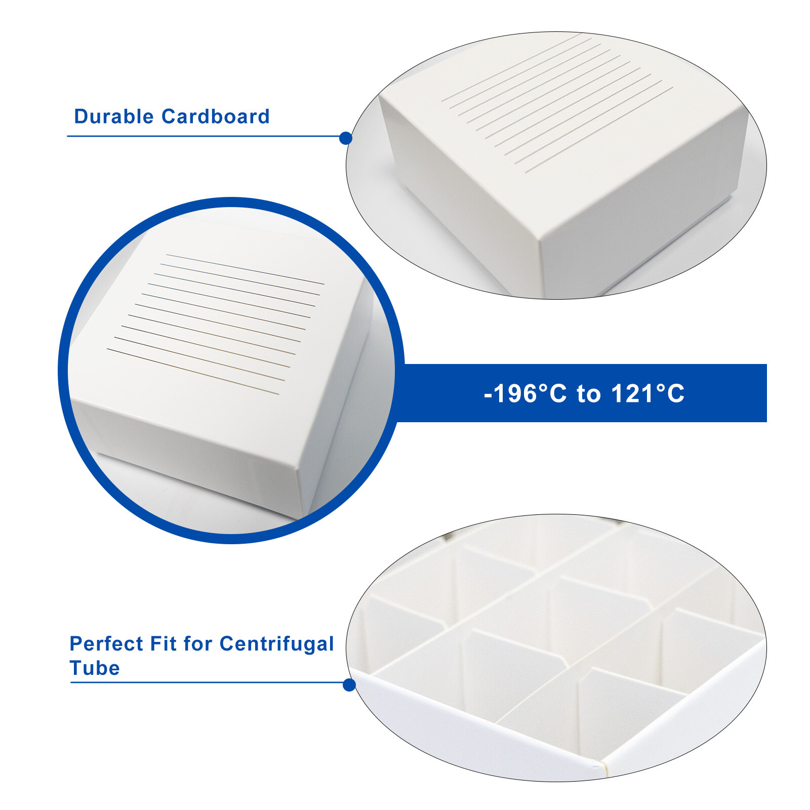 20Pcs 16-Well Cardboard Freezer Boxes, White