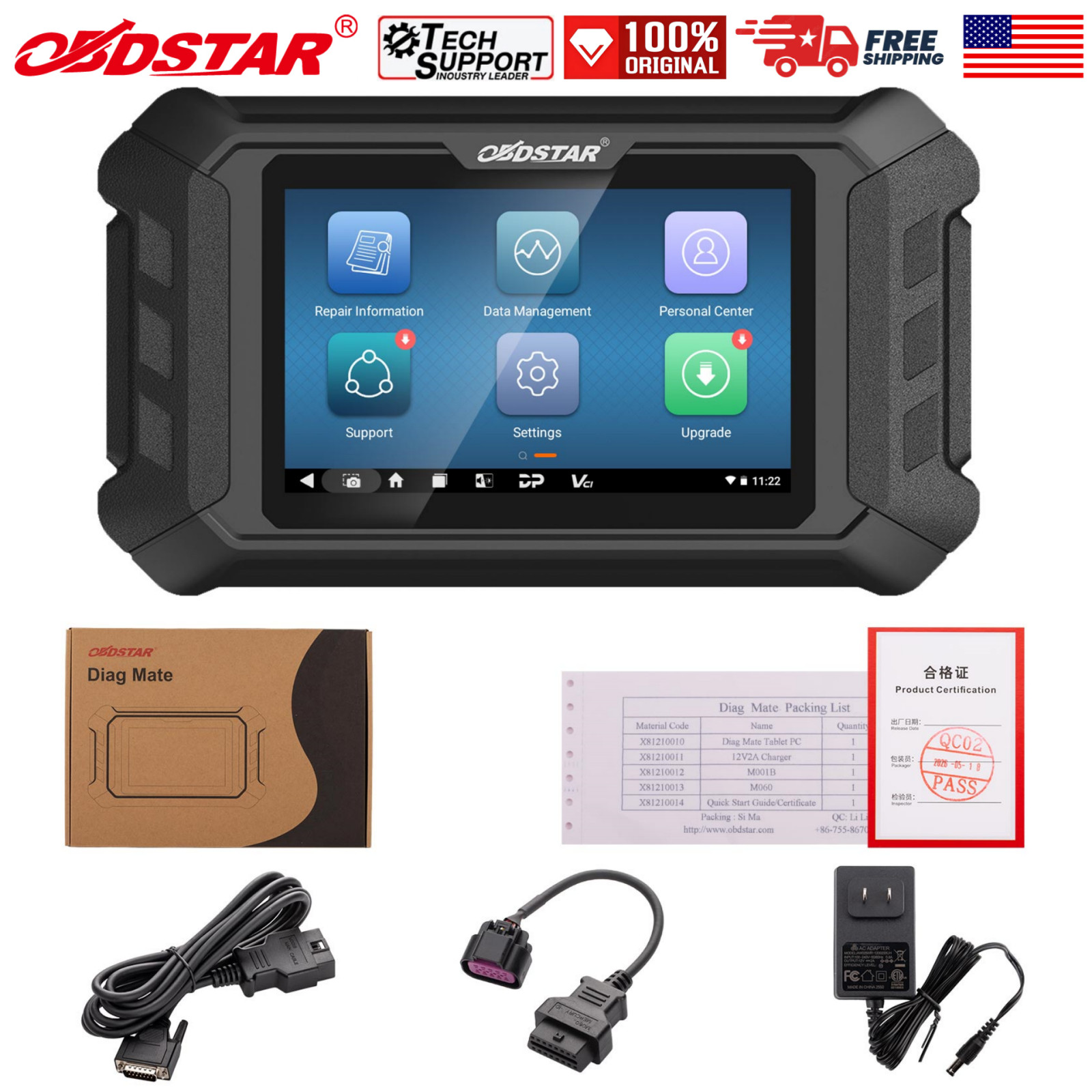 OBDSTAR Diag Mate Marine Diagnostic Tool For Code Reading/ Clearing, Data Flow