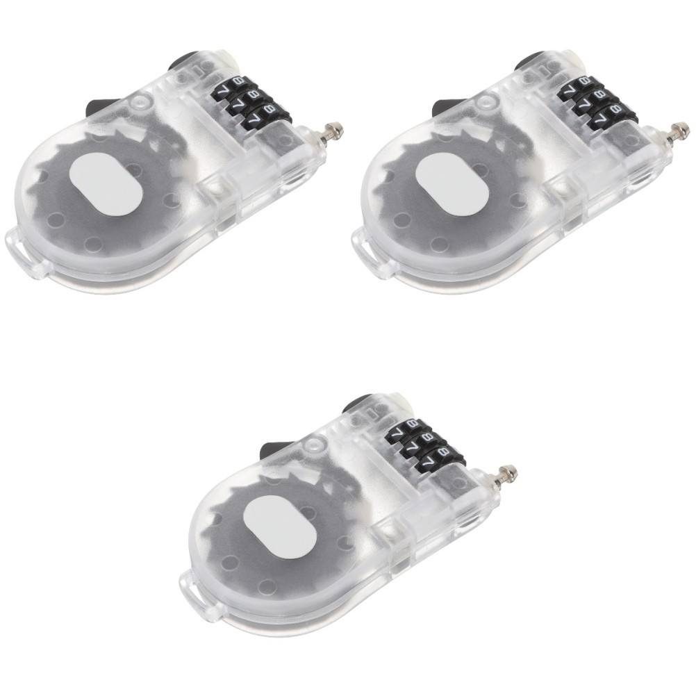 3 Count Ski Lock Lightweight Snowboard Protection for Public Rack Cable