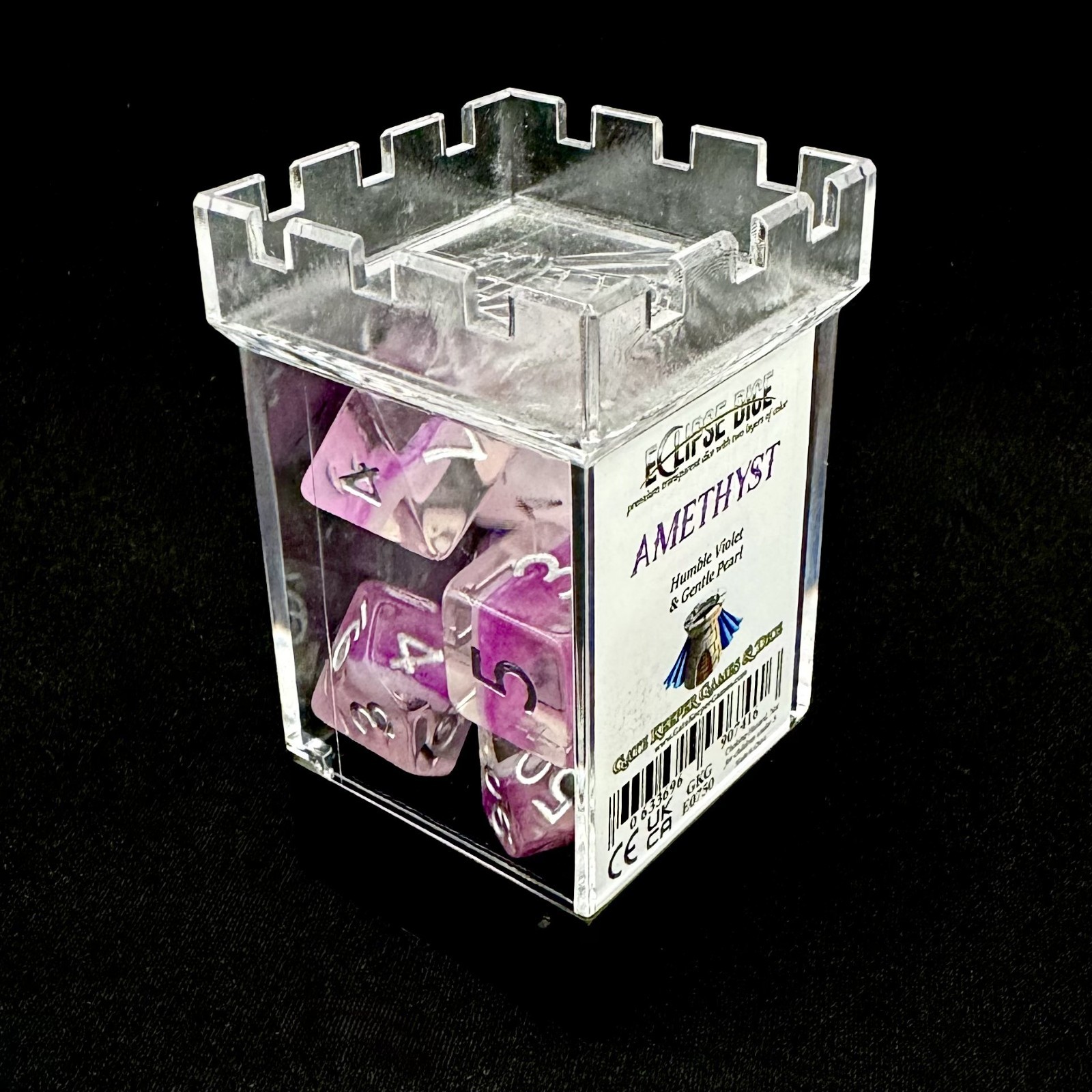 Eclipse Dice Amethyst Humble Violet & Gentle Pearl Gate Keeper Games & Dice