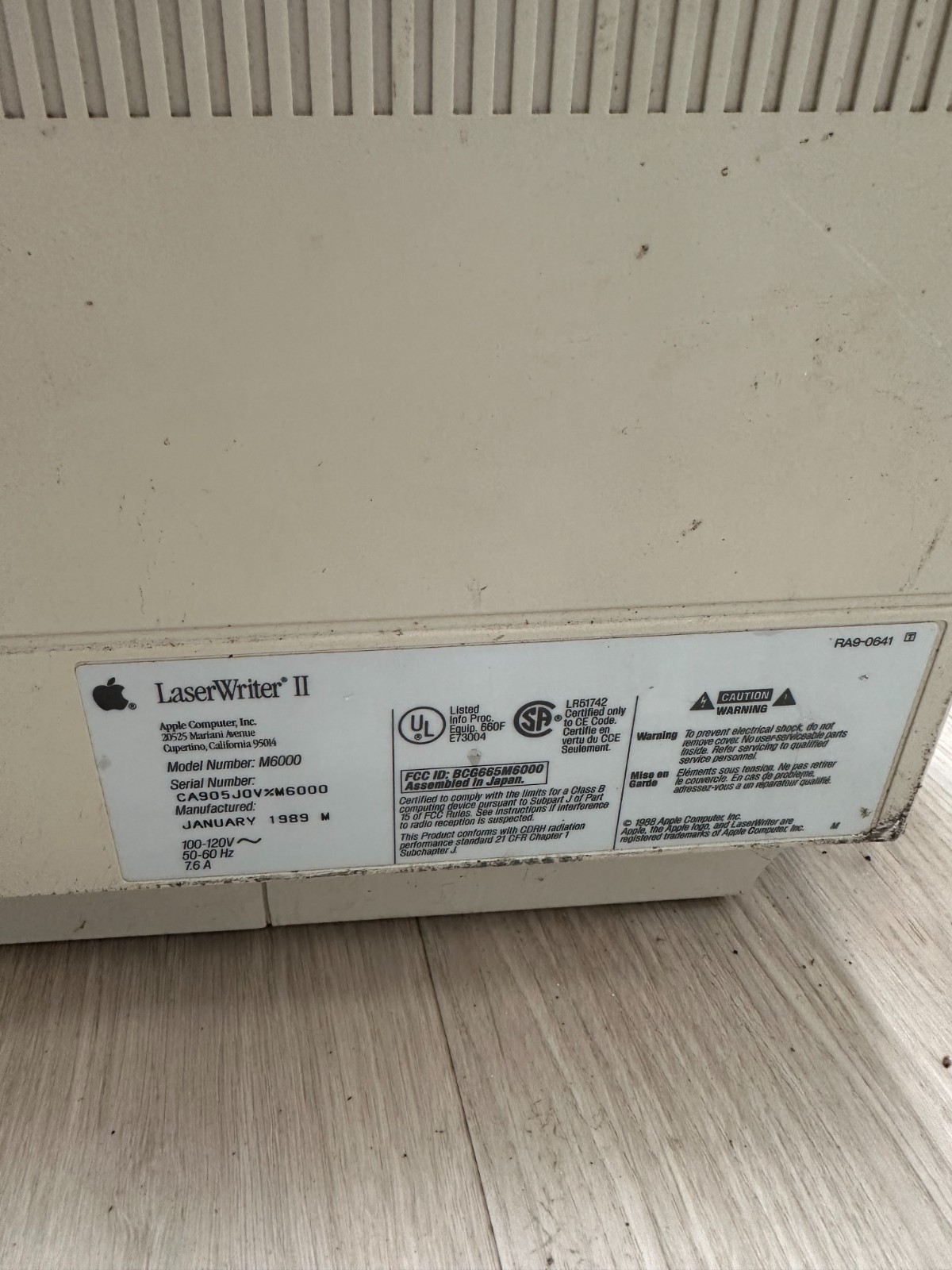 Vintage Apple LaserWriter II M6000 Laser Printer