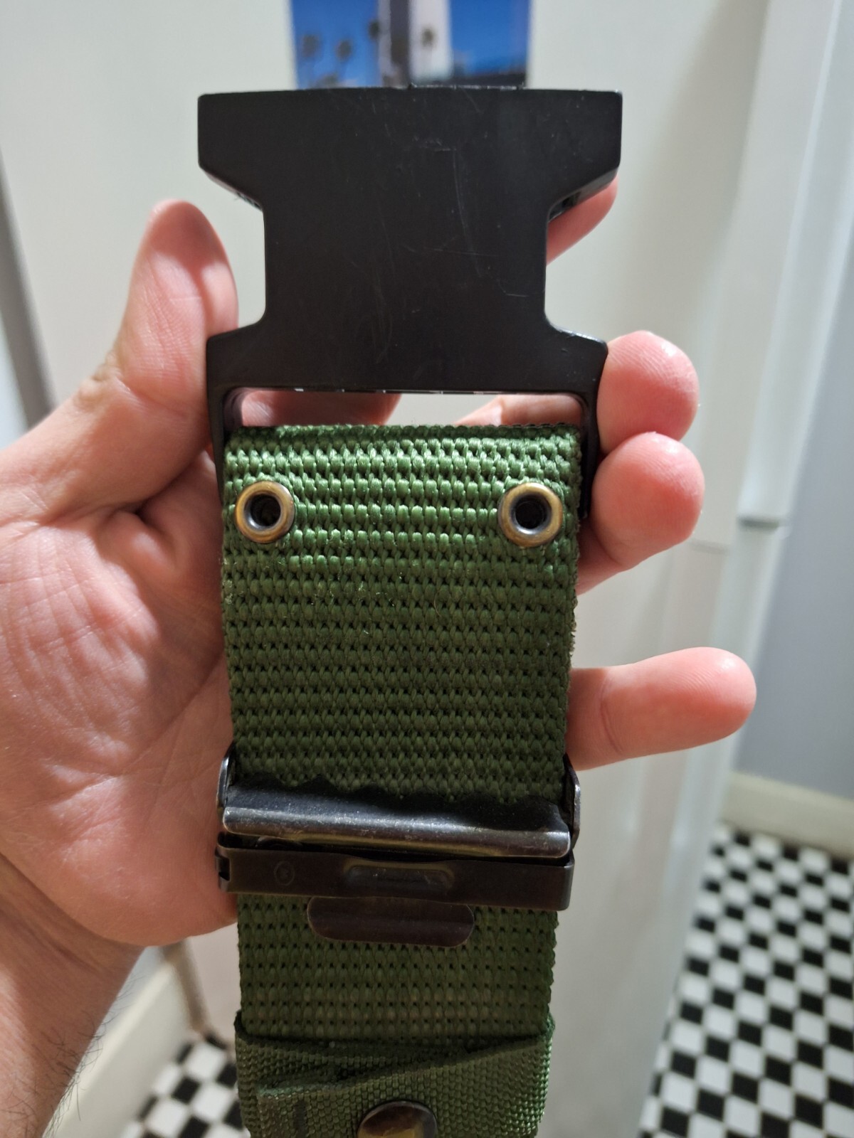 U.S. Army Individual Equipment Nylon Belt Size Medium Used