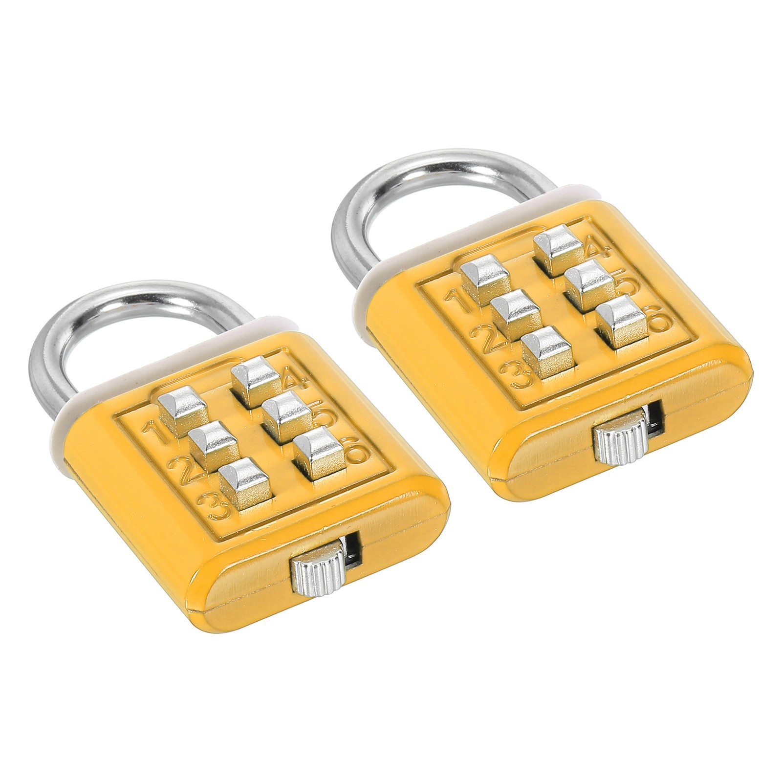 6 Digit Button Combination Padlock 2pack 3 Digit Locking Mechanism Lock Yellow