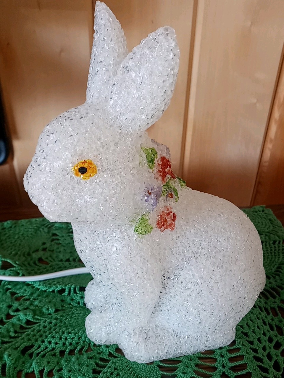 Easter Spring Bunny Rabbit  Melted Plastic Ele Light Up Night Light  70in  Cord