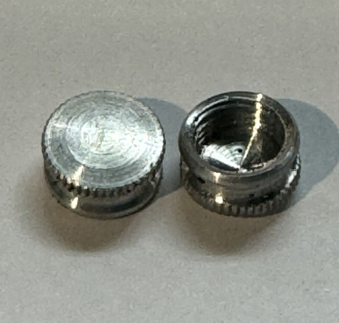 NEW: LOT OF 2 ALUMINUM BRACKET CAPS TAP 1/8F-IP  9/16" DIA X 1/4" H