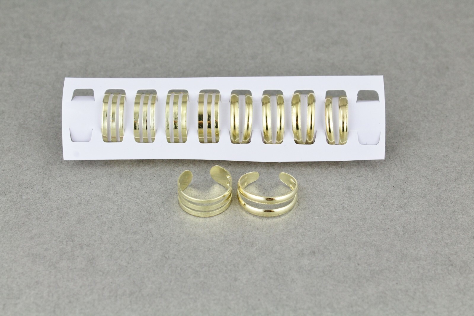 10 Gold toe rings 2line/3line metal toe rings open back adjustable set pack 10