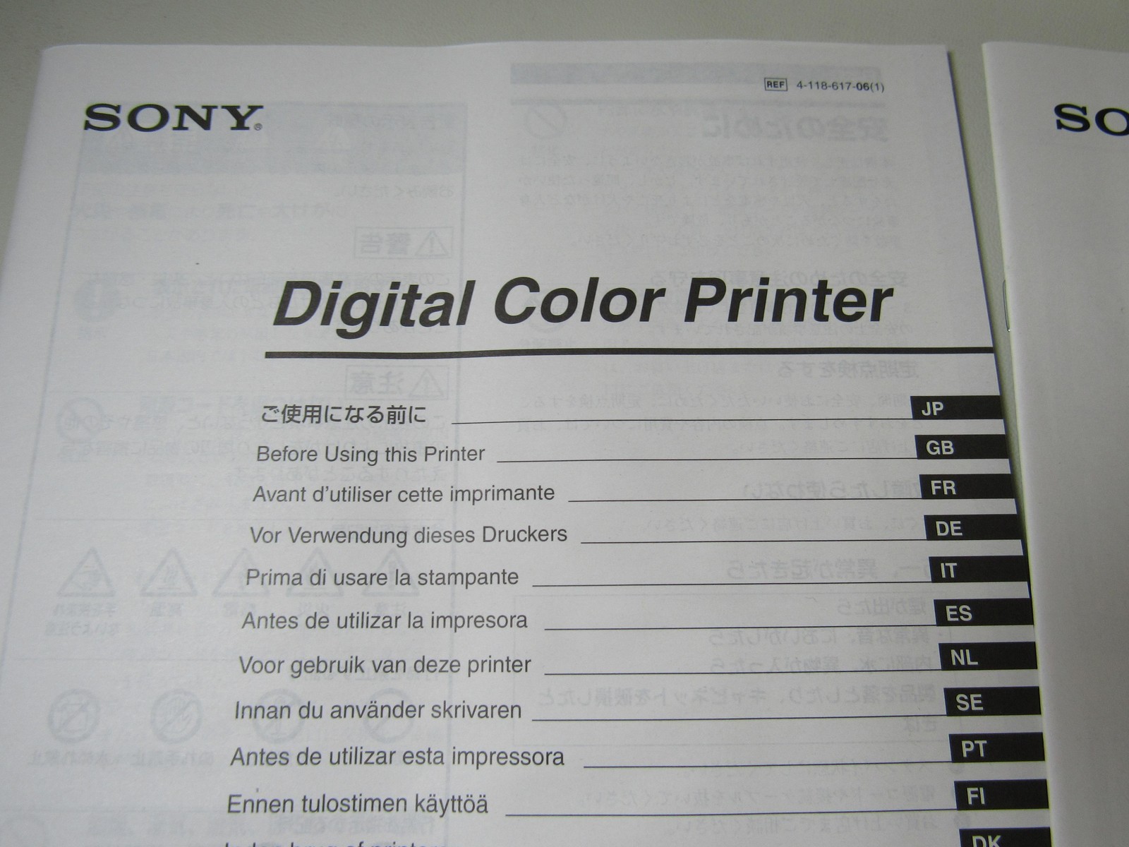 Sony UP-DR80MD Digital Color Printer Driver CD Manual Set Multi Language Guide