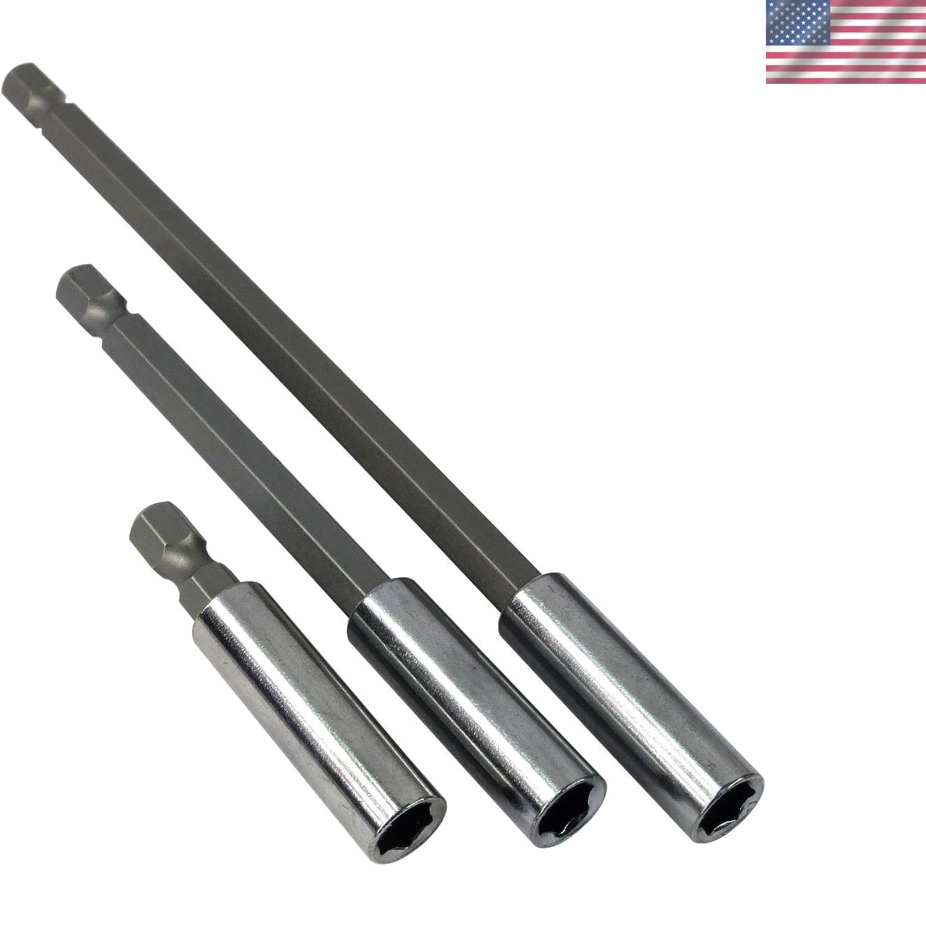 Professional 3-Piece Magnetic Bit Extensions - Perfect for Hard-to- Screws