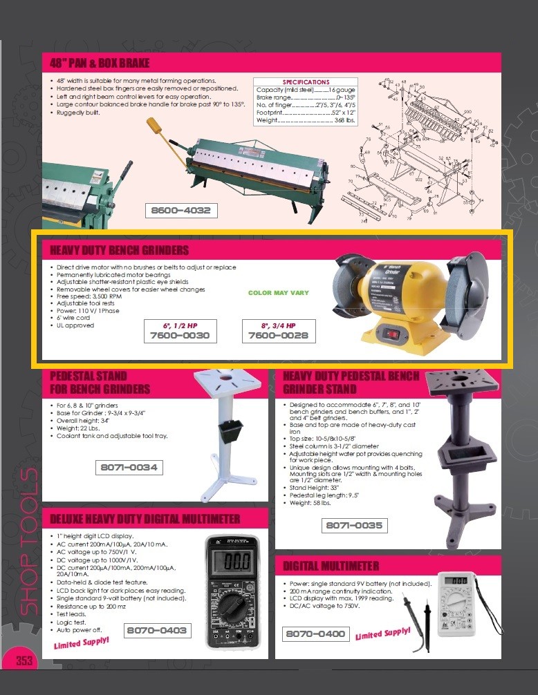 6" HEAVY DUTY BENCH GRINDER (7600-0030)