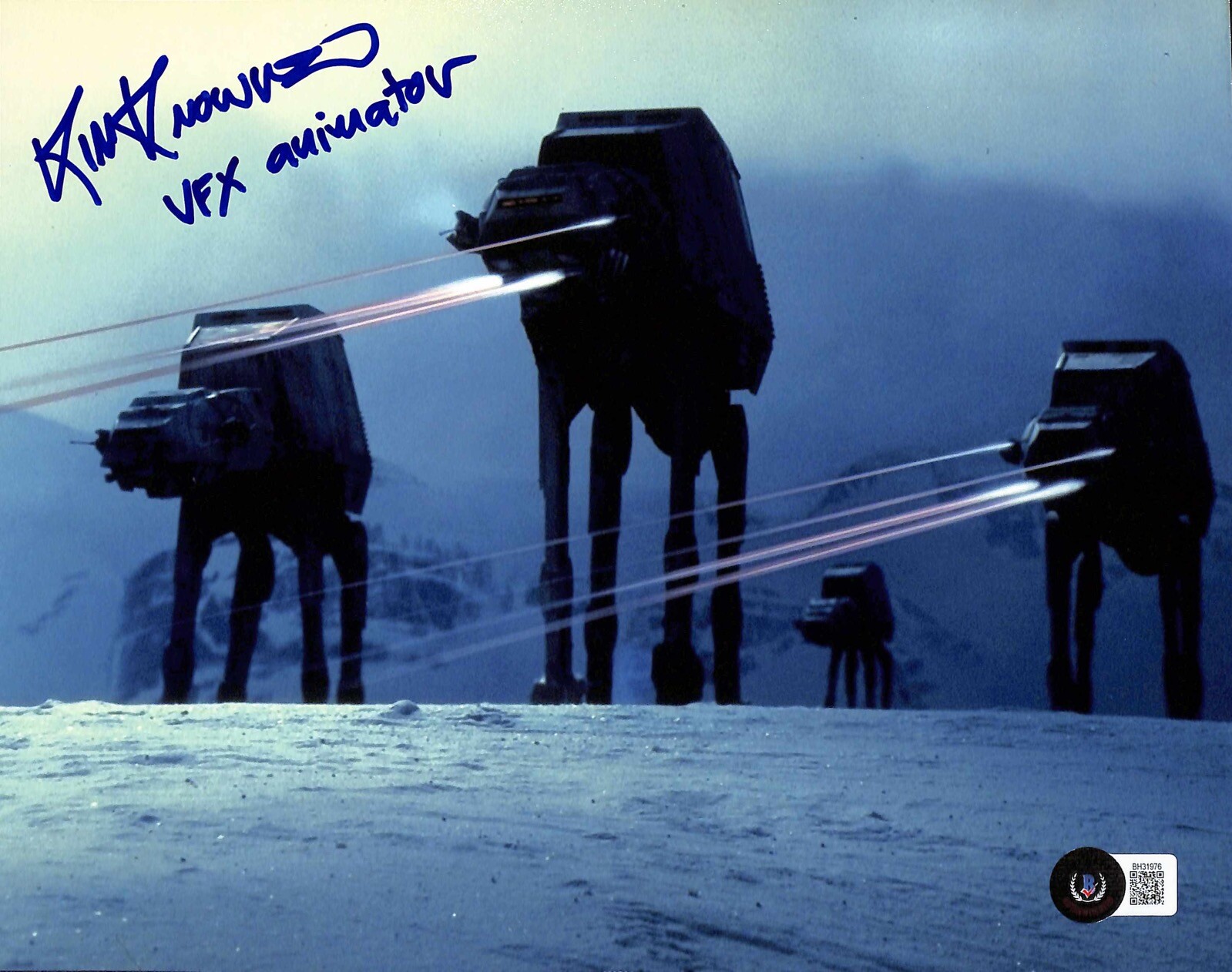 ILM Visual Effects Artist Kim Knowlton SW ESB AT-AT Signed 8x10 Photo BECKETT