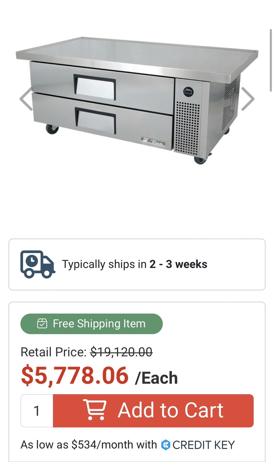 True Base Fridge Trcb-52-60-h60