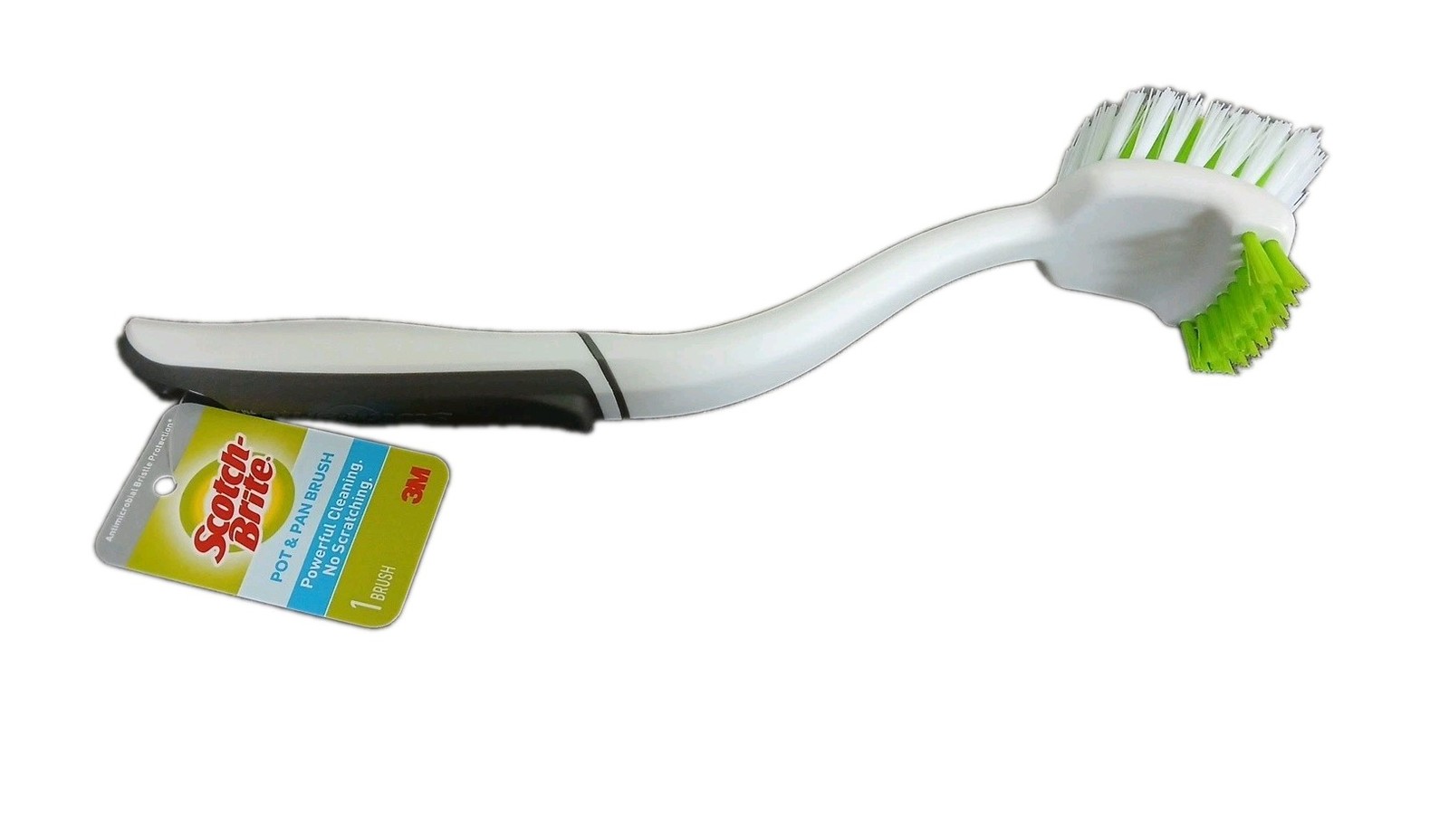 Scotch-Brite Pot and Pan Brush, 1/Count White, Green Dish Brush