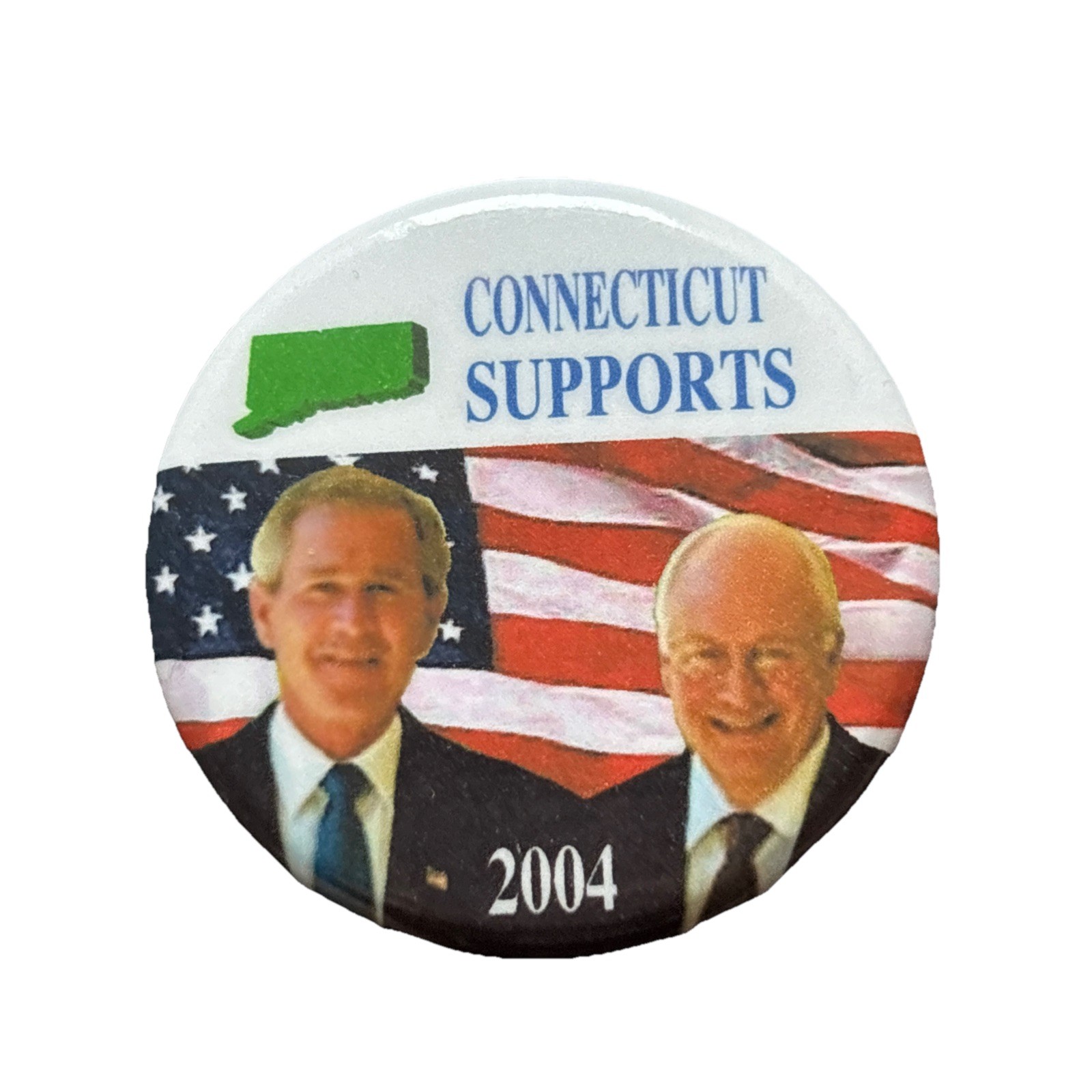 2004 George W. Bush for President Connecticut 50 State Pin 1.75" Button Cheney