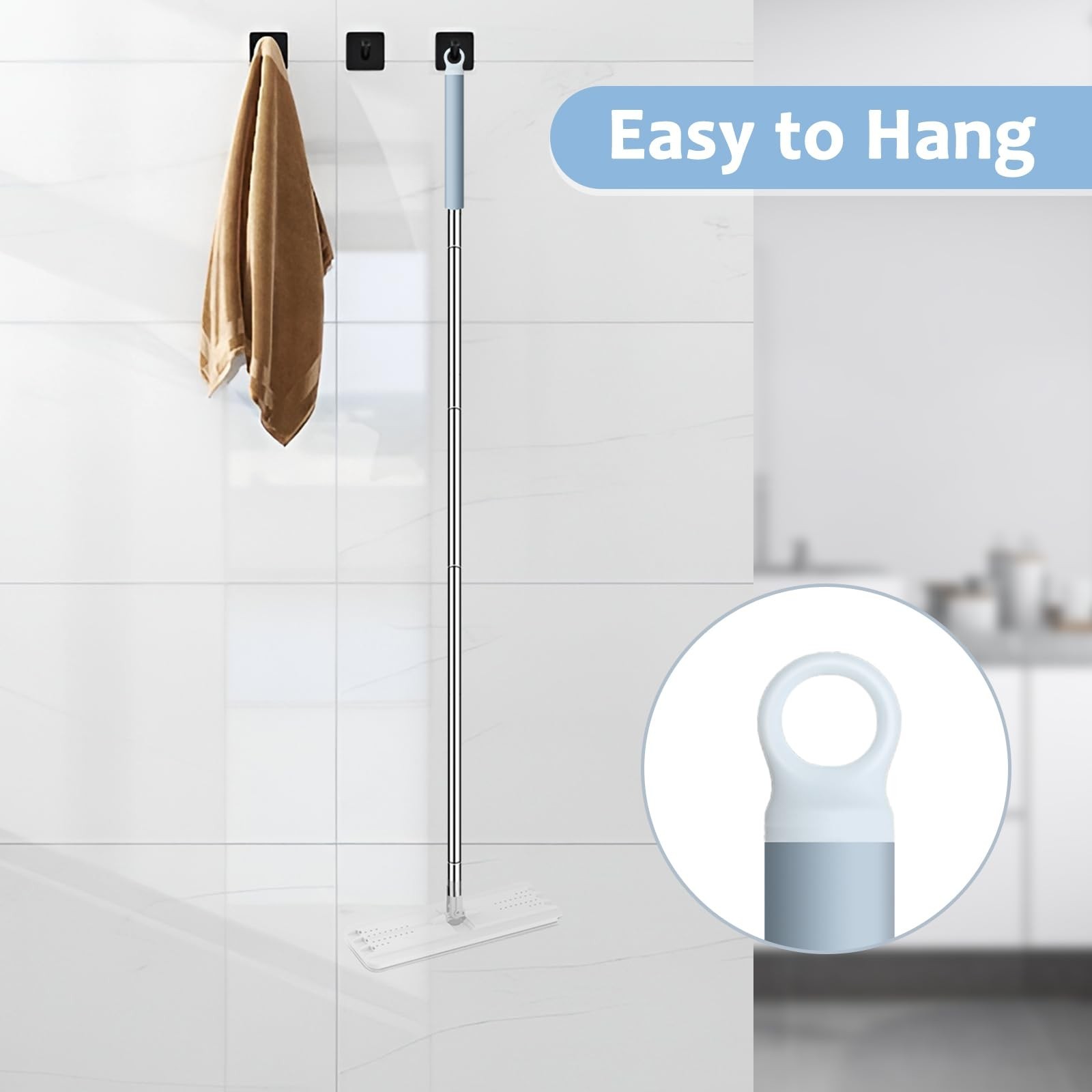 Mop Handle Extension Rods, for Extending Flat Mop, Mop Replacement Handle, Ad...