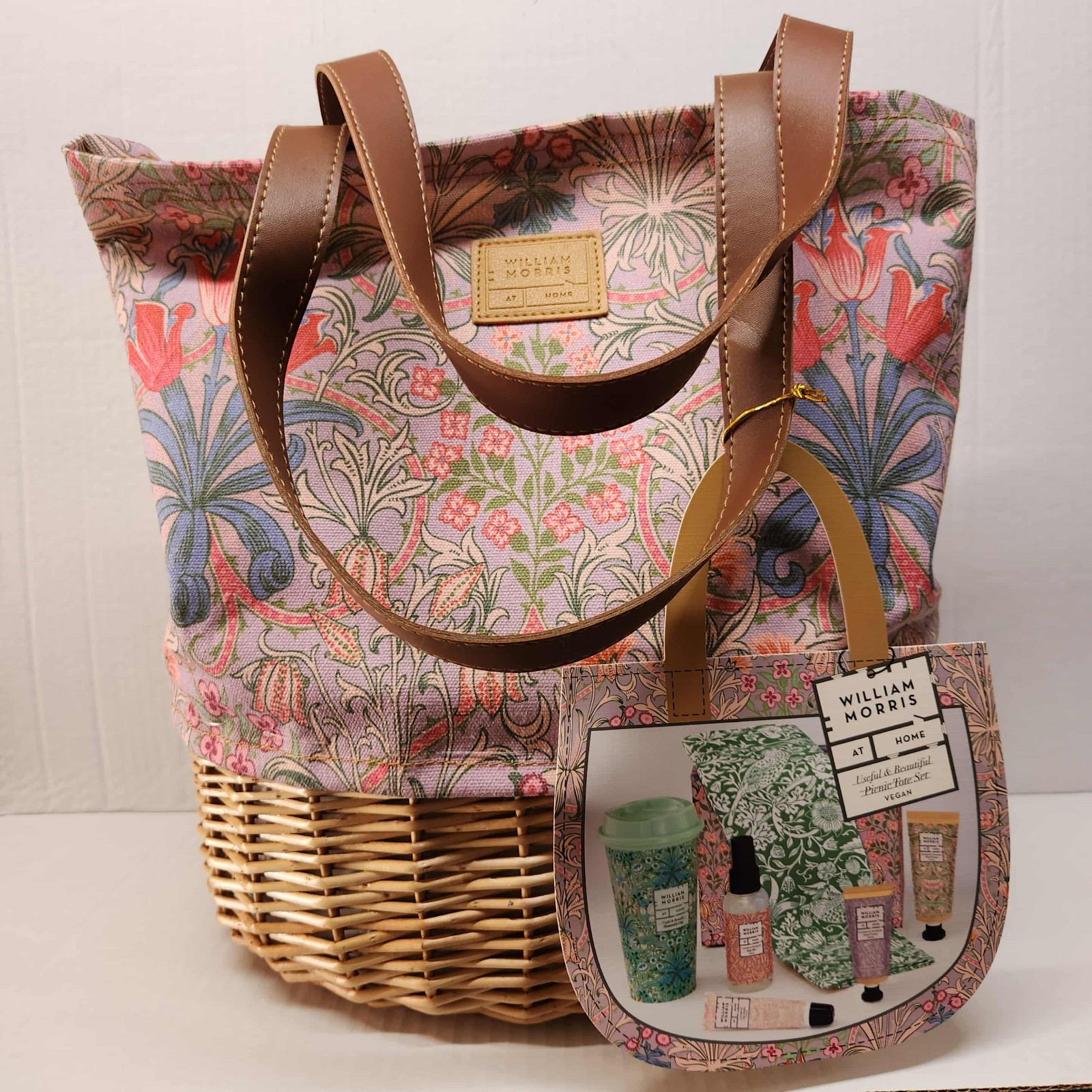 William Morris Useful & Beautiful Geranium & Eucalyptus Picnic Tote Set