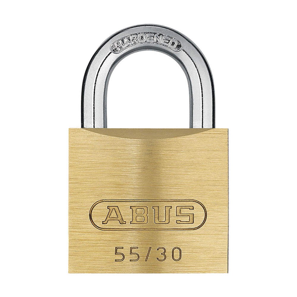 ABUS 55/30 KA Keyed Padlock, 19/32 in,Rectangle,Gold 14J888