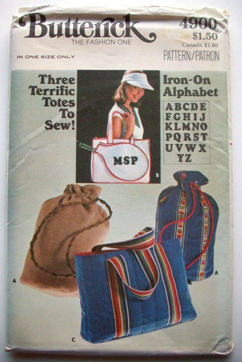 Bags totes iron on transfer letters alphabets patttern 4900 UNCUT